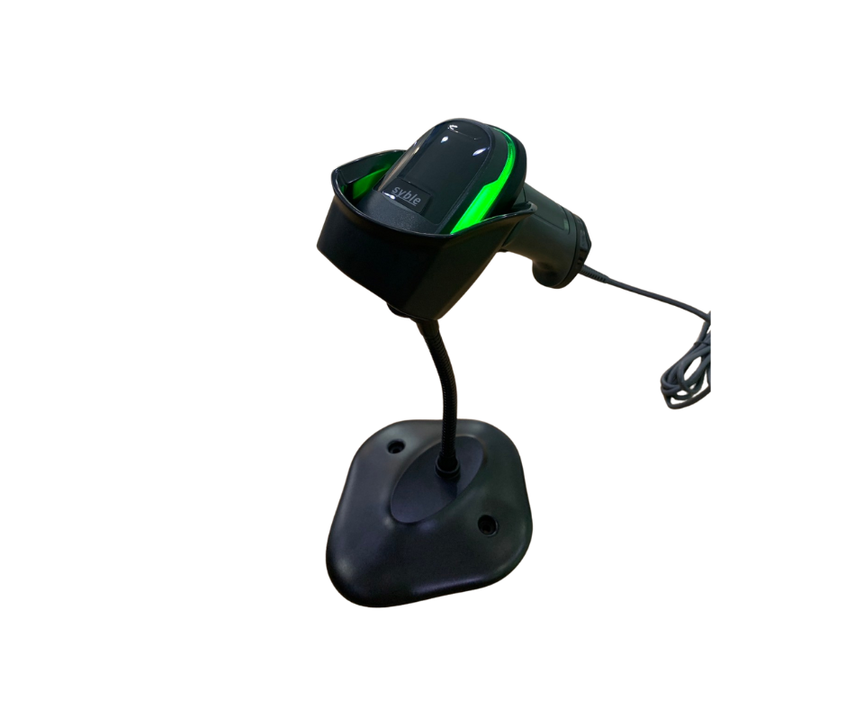 1D&2D handheld barcode scanner usb cable with stand